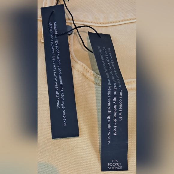 Lane Bryant Yellow Mid Rise Super Stretch Ankle Jeans Sz 16 NWT - Picture 3 of 10